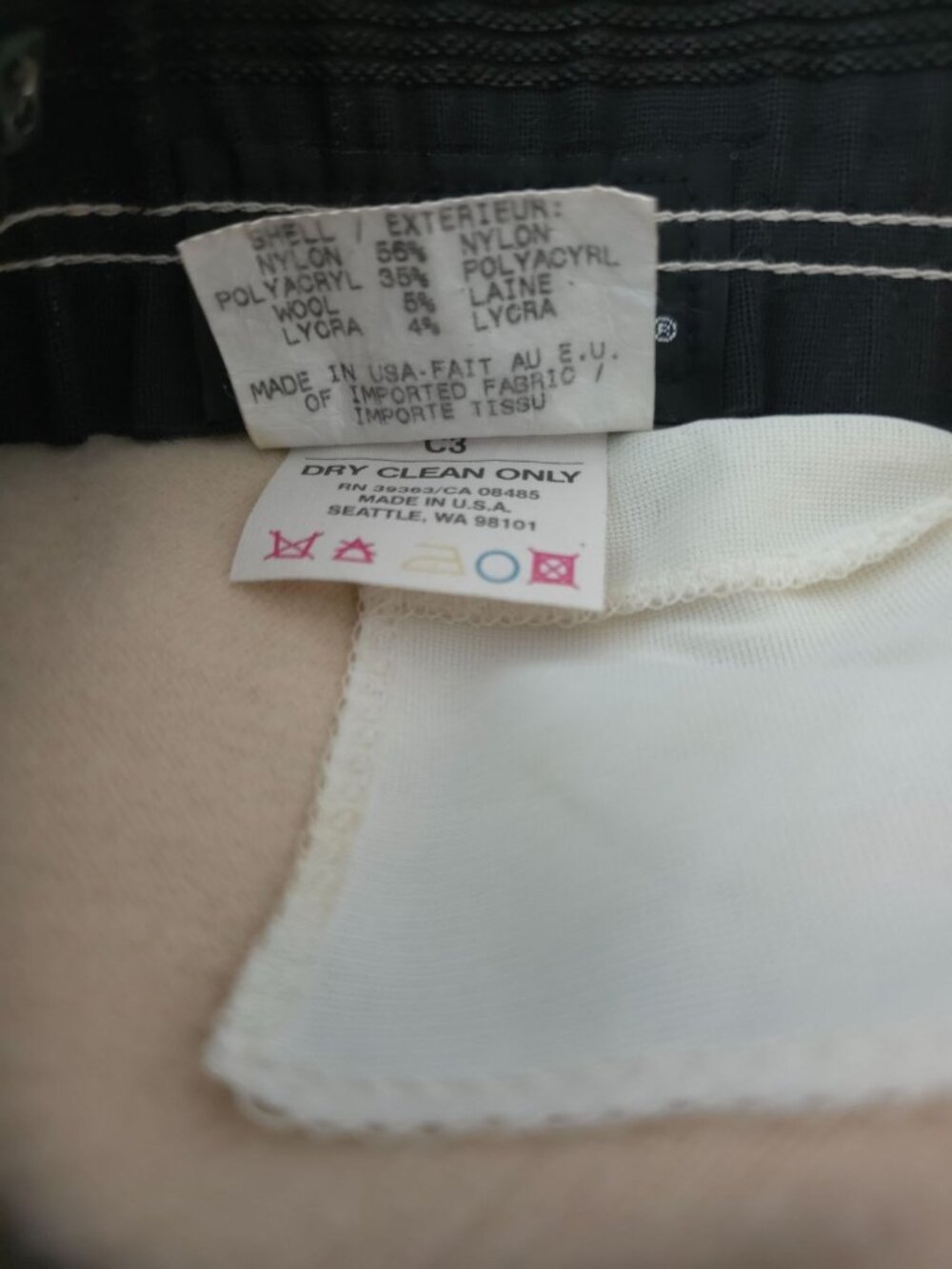 Vintage ROFFE Beige Ski Stirrup High-Waist Pants Gorpcore Women's Sz 10 USA Made - Picture 8 of 9